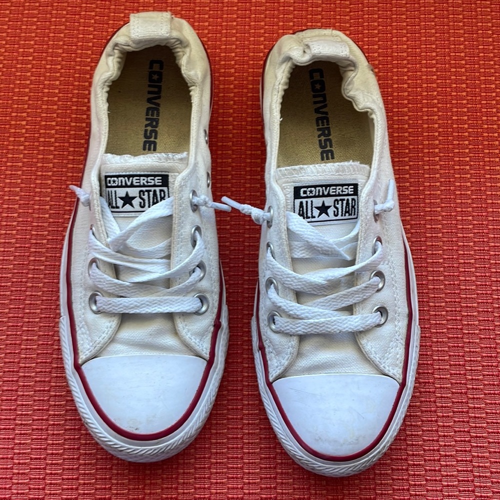 Converse all star chucks. Stretchy back slip on sneaker. Women’s size 6